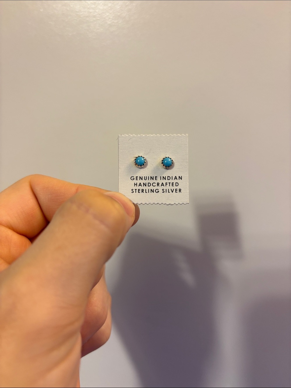 Sterling Silver Turquoise Stud Earrings - Genuine Indian Handcrafted